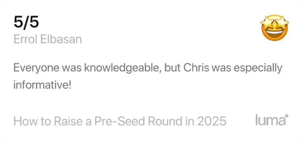 Ugly Talk attendee feedback screenshot 2