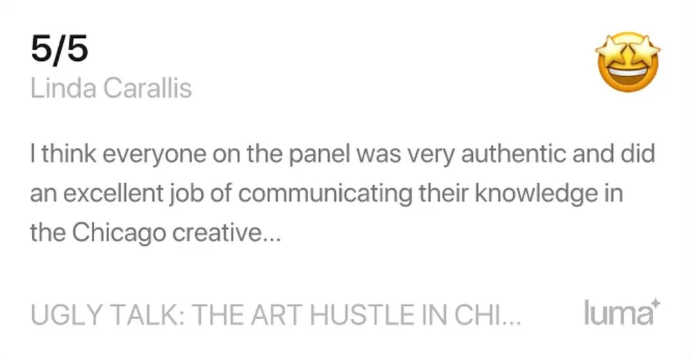 Ugly Talk attendee feedback screenshot 2