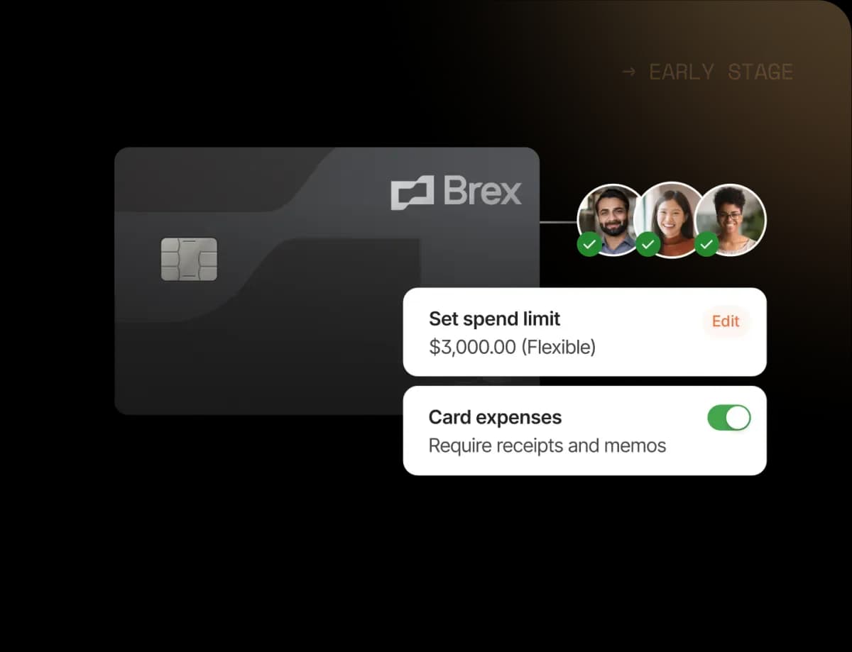 Brex corporate card with spend limit controls