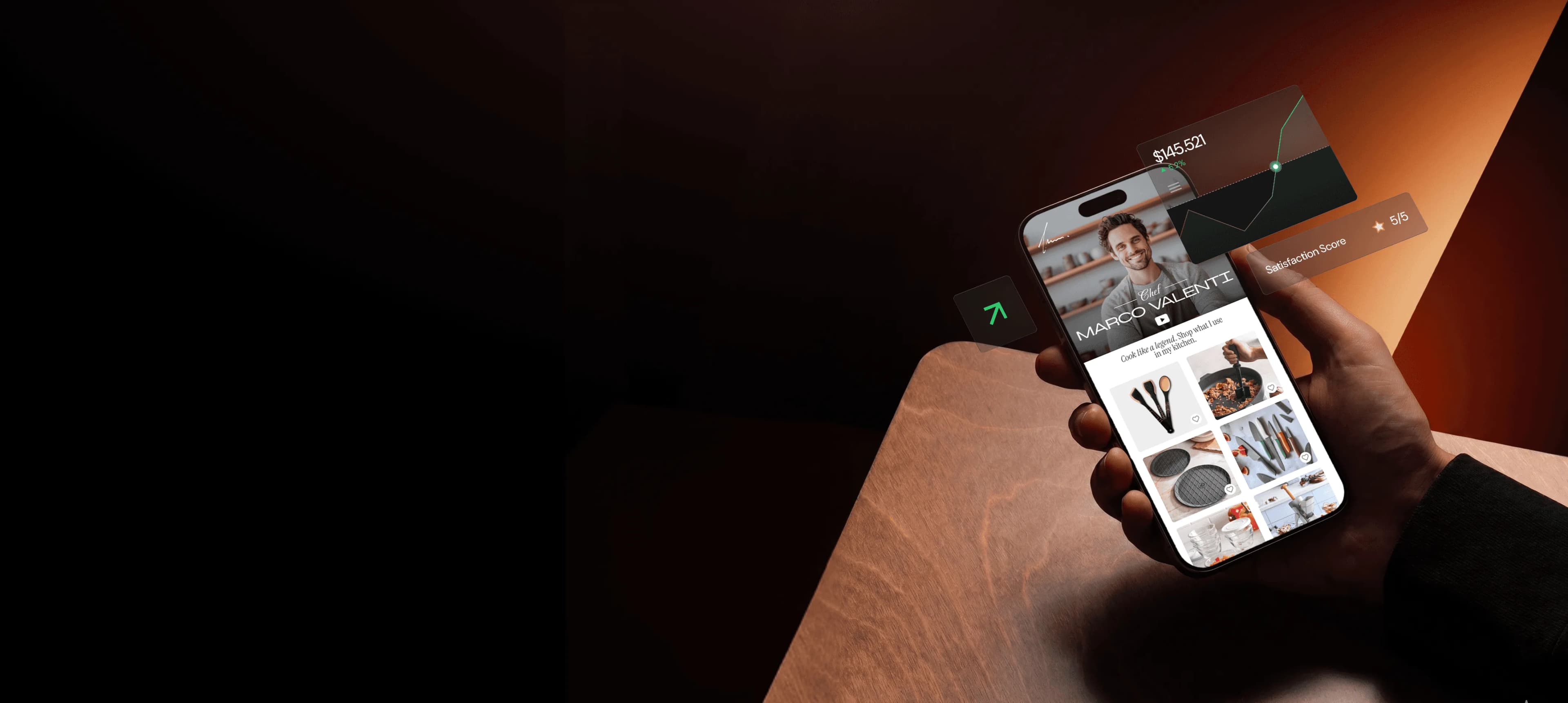 A TikTok Shop on a phone, managed through the Dimension platform