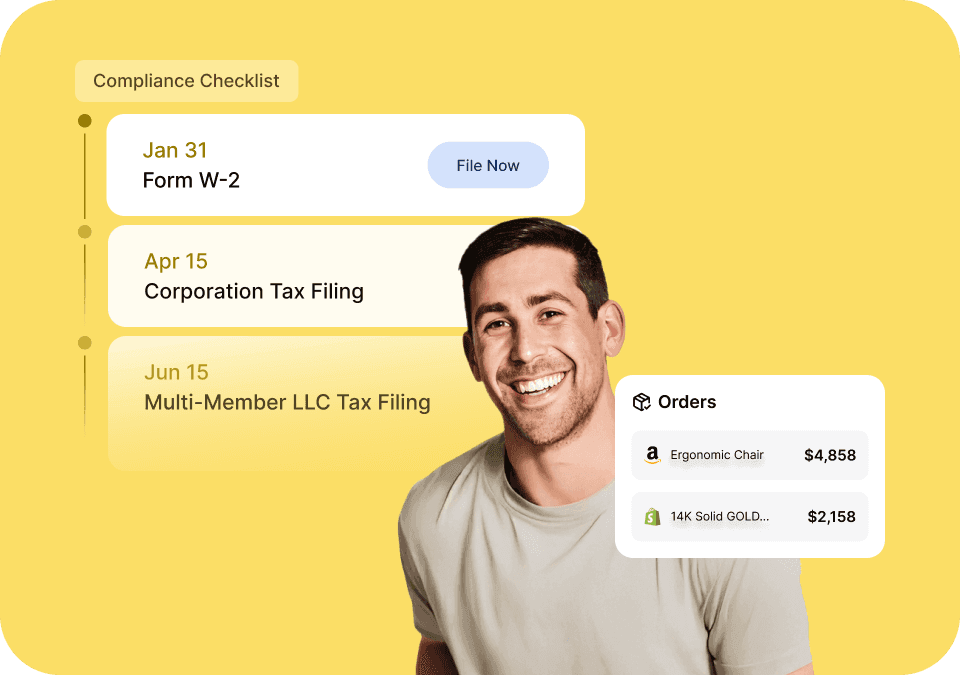 doola compliance checklist with tax filing deadlines and order tracking