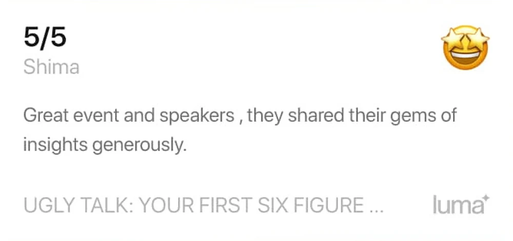 5/5 Ugly Talk review — San Francisco